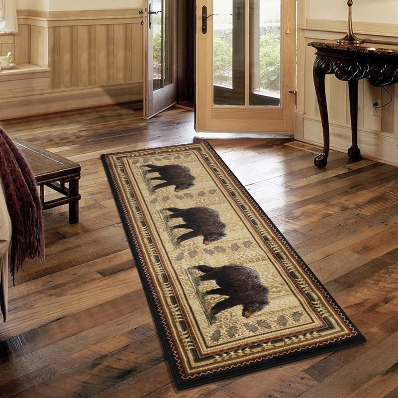 Lodge Area Rug, Black, Rectangle 2' x 3'