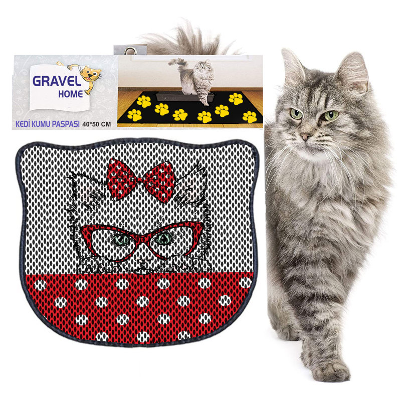 Tapis de litière durable pour chat, 15,7 po x 19,7 po | 50% PVC / 50% polyester, lavable à la machine et passer l'aspirateur | Parfait pour un nettoyage facile, conception antidérapante pour garder votre maison propre et fraîche, idéal pour les propriétaires d'animaux de compagnie