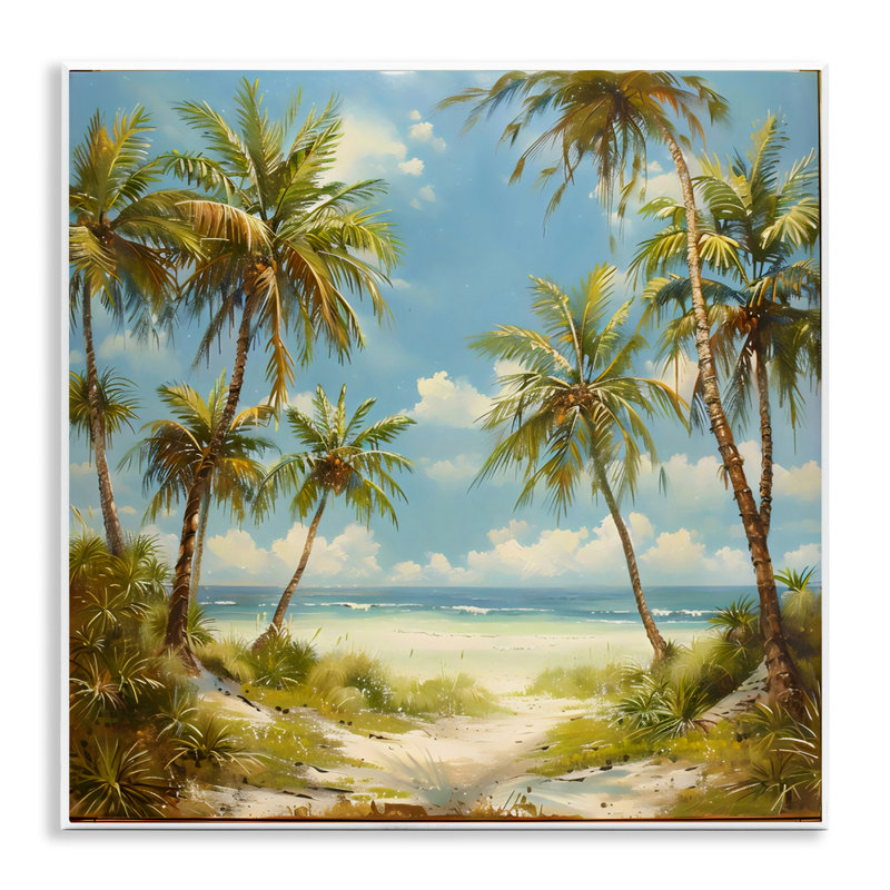 Plaque murale Bright Tropical Palm Paradise, design by Creative Studio