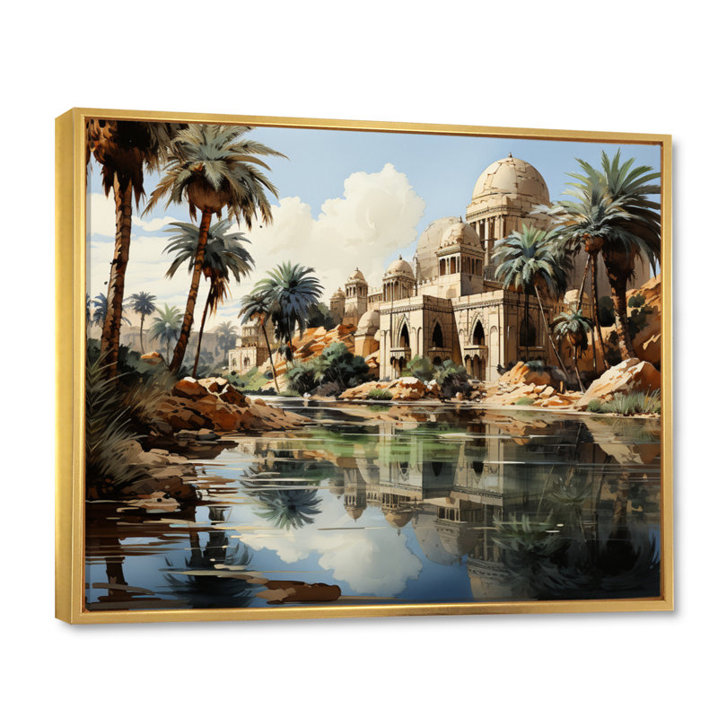 Égypte, reflets du Nil - Égypte, impressions encadrées, Cadre flottant doré, H 16 po x l 32 po x P 1 po