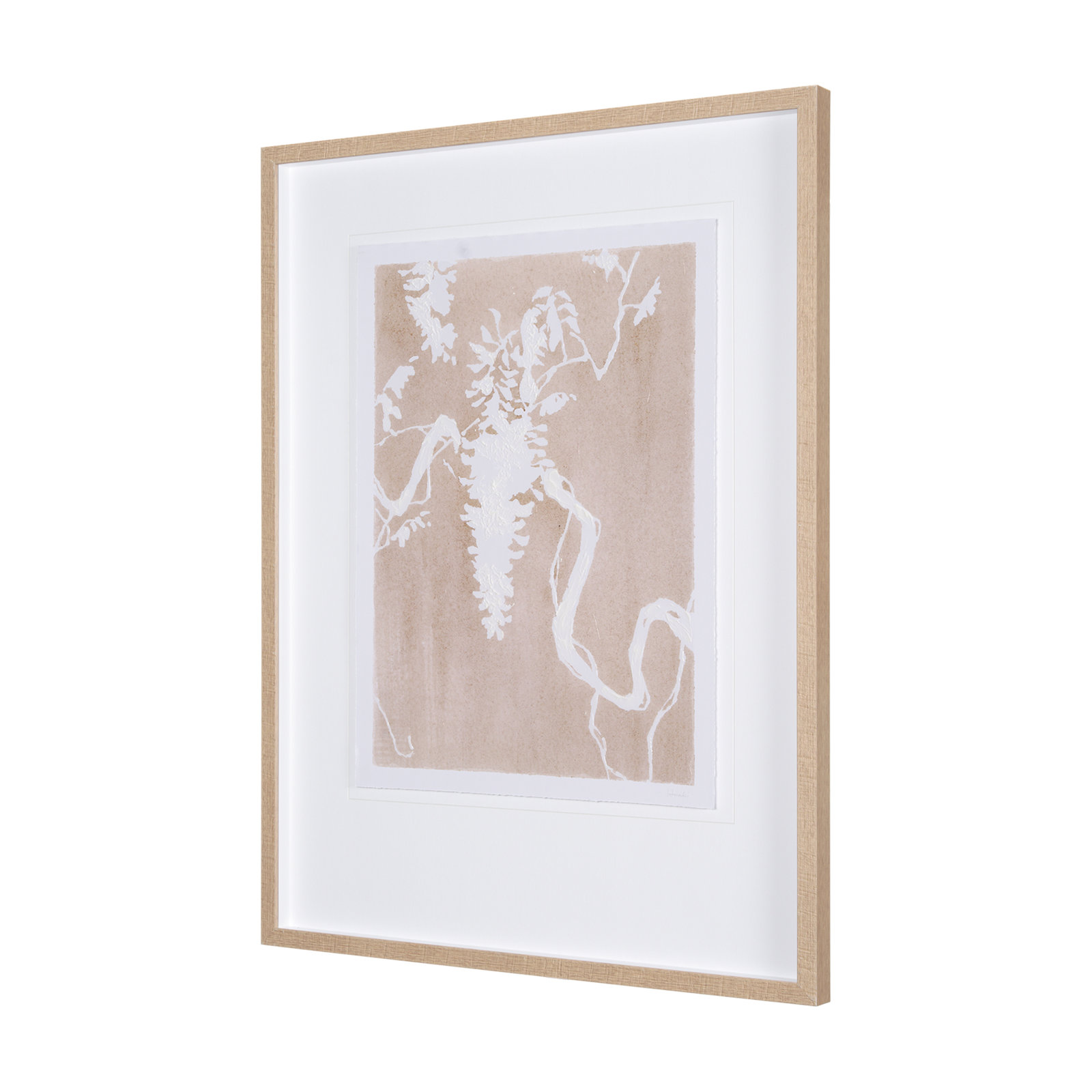 Flower Silhouette-Jasmine Hand Embelished Framed Art Print Matted under Glass, Flower Silhouette-Wisteria