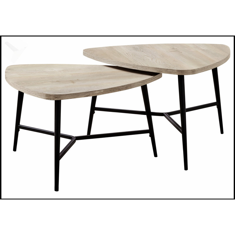 Ensemble de 2 tables gigognes et tables d'appoint élégantes, parfaites pour les salons modernes avec une grande surface et une utilisation polyvalente