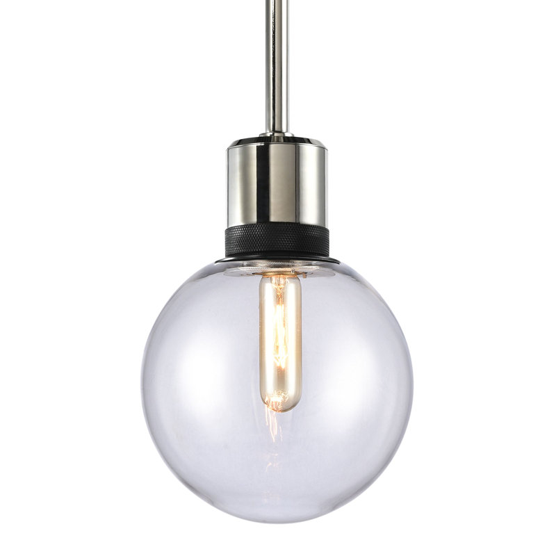Zigrina Pendant, Polished Nickel/Satin Brushed Black