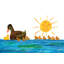 Mama Duck and Ducklings - Painting on Canvas-1111285392
