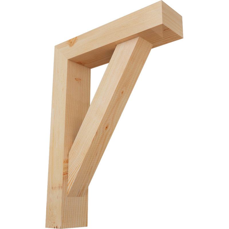 Traditional Block Bracket w/ Offset Brace, 30 x 22, 5 1/2"W Douglas Fir (Smooth)
