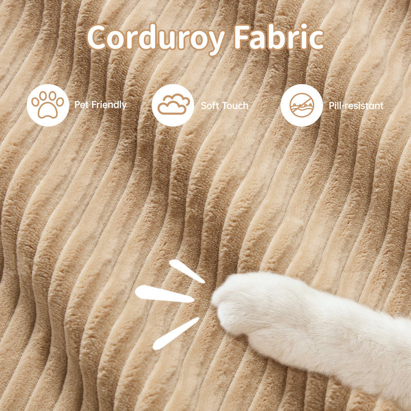 Boneless Modular U-Shaped Sectional Cloud Couch With Ottoman, Plush Corduroy, No Assembly Required, Big Comfy Couches Set With Fluffy Memory Foam