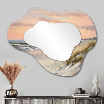 Grand miroir mural asymétrique nautique Beach Pastel