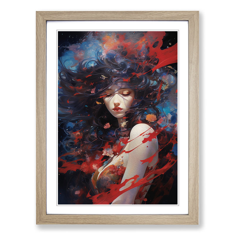 Single Picture Frame Print on Wood, 64cm H x 46cm W, Oak Framed
