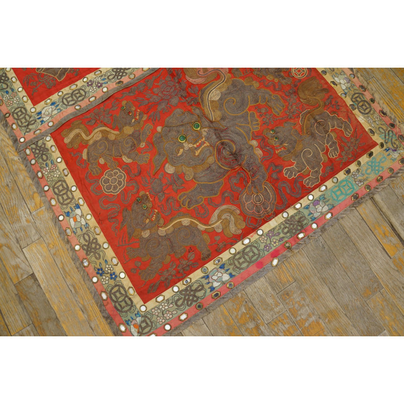 Antique Textile Small Scatter Size Wool Red Rug