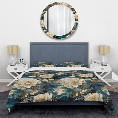 Kimono Whispers III - Ensemble de housse de couette floral chinois