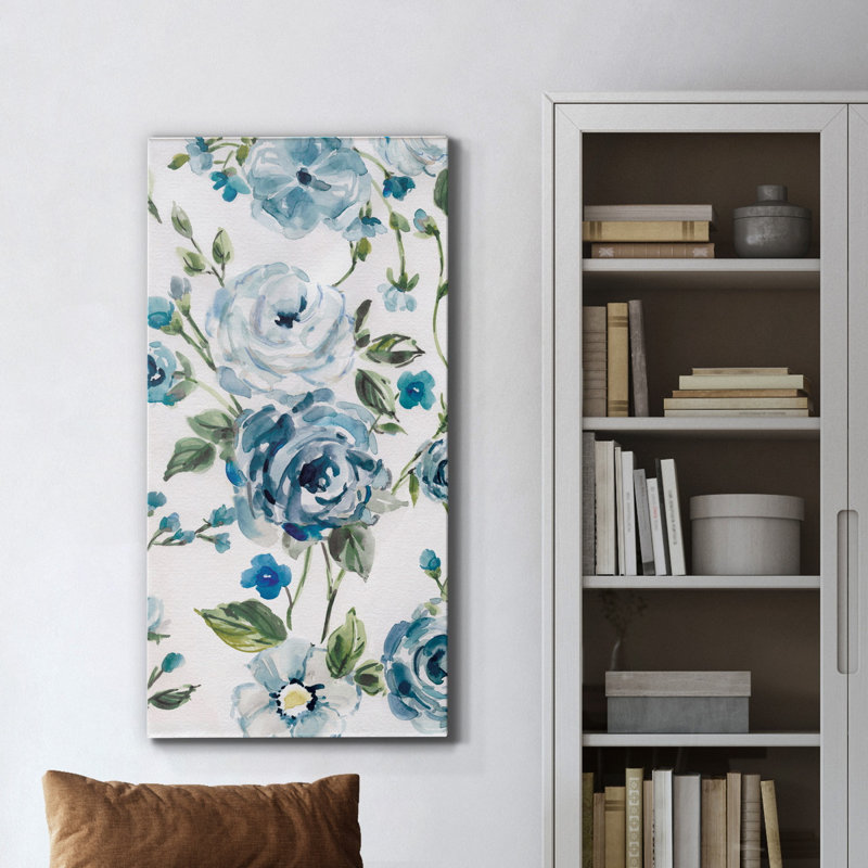 Moonlight Rose Garden I - Reproduction d'art sur toile tendue, H 24 po x l 12 po x P 1 po