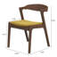 Chaise en bois de noyer massif et chaises d'appoint en cuir de velours jaune (ensemble de 2)-1030083644