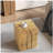 Wood-Look Square-Column MGO End Table, H18",Wood-Like Distressed Finish, Mix with Different Heights, Indoor Outdoor Use,Natural Color-611307652