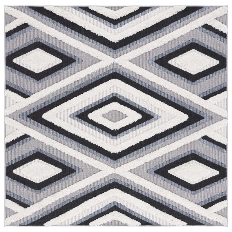 Dimon Performance Geometric Indoor/Outdoor Area Rug, Square 6'7"