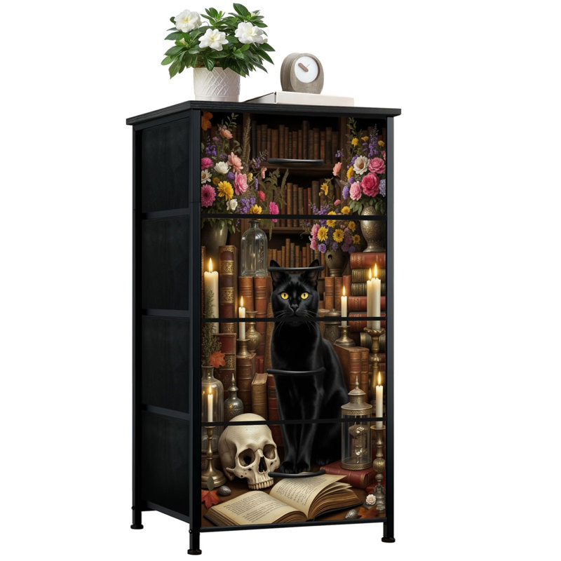 Commode pour chambre à coucher avec 4 tiroirs de rangement Magic