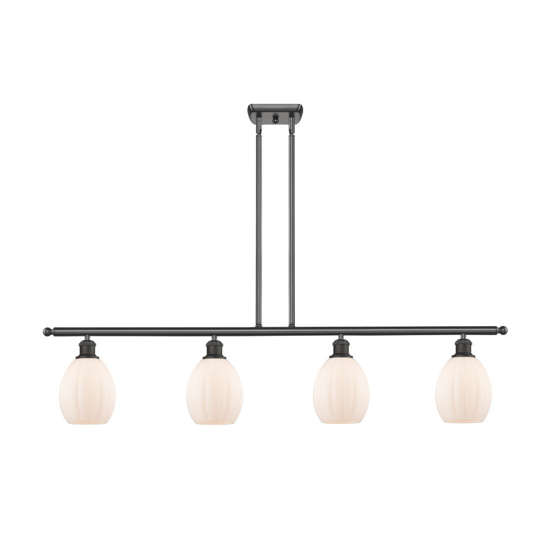 Flinn 4 - Light Kitchen Island Pendant, No Bulb Included, Oil Rubbed Bronze, Matte White