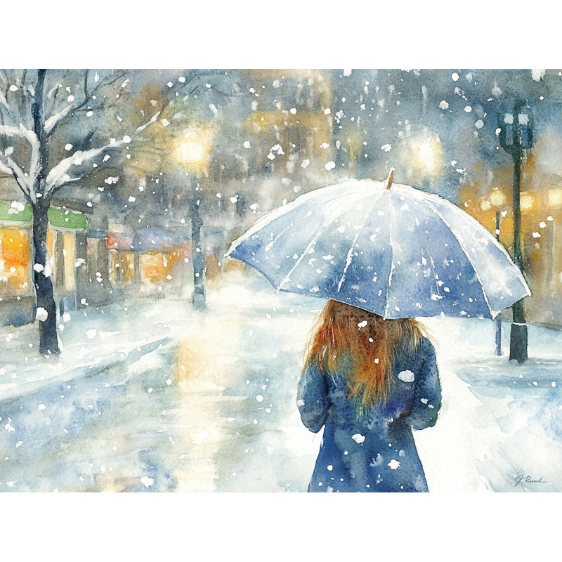 Winter Walk Lights Wrapped Canvas Wall Art, 24" H x 36" W