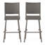 Ensemble de 2 tabourets de bar 29 po en rotin extérieur sans accoudoirs, gris