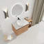 Meuble-lavabo mural 42 po avec lavabo d'art en céramique et 1 tablette de rangement, 2 portes à fermeture douce, emballage KD, contreplaqué