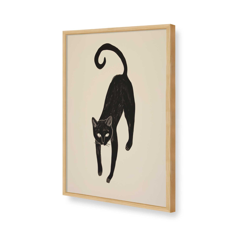 «Black Cat Portrait In Matisse» par Cocoon Design, reproduction d'art sur toile, H 16 po x l 12 po, Tanné