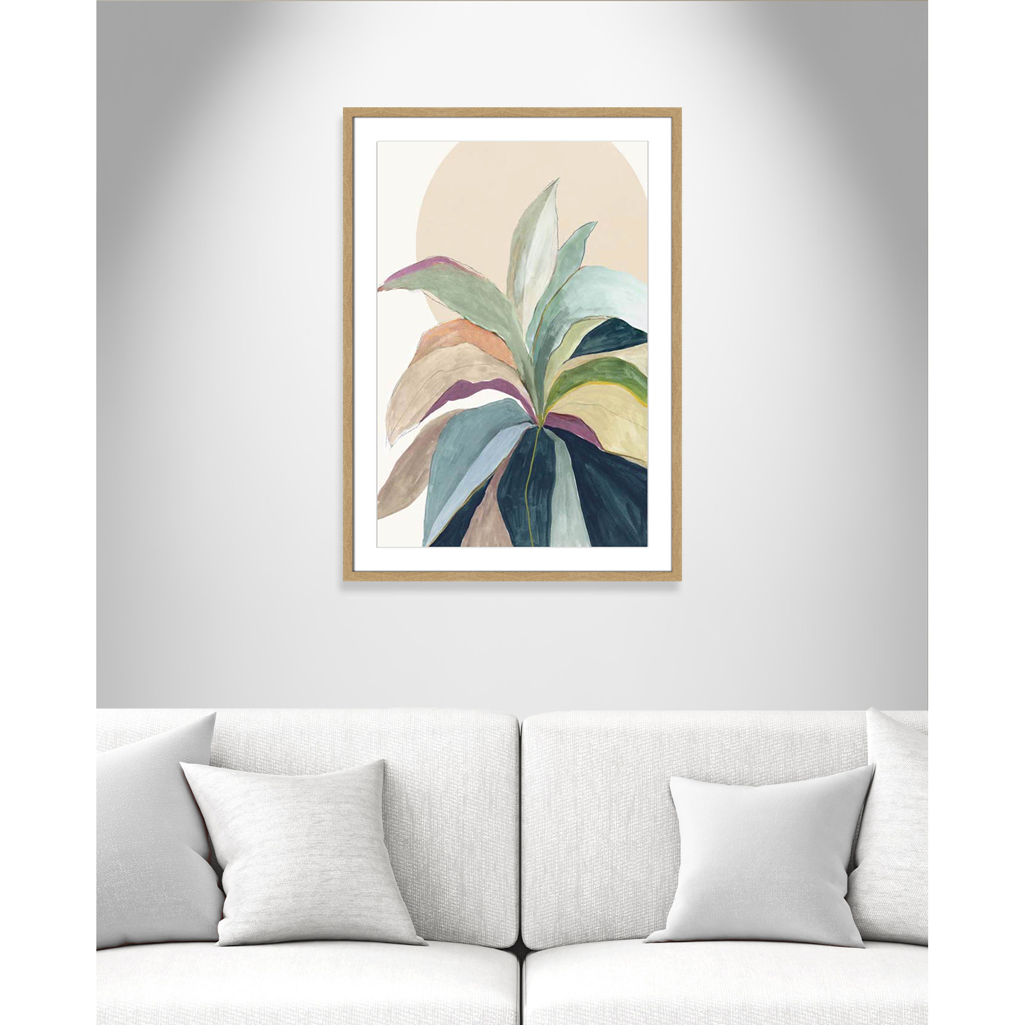 Sherbrooke Sunny Bright Leaves II by Asia Jensen Print, 35.5" H x 25.5" W x 1.25" D, Natural Woodgrain Single Picture Frame