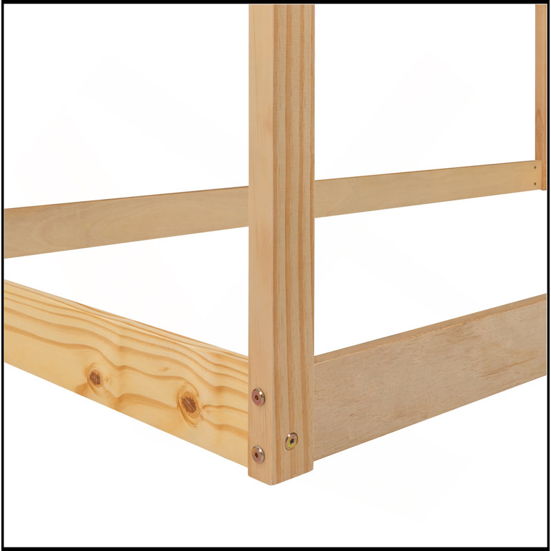 Lit maison en bois, Naturel, Lit simple
