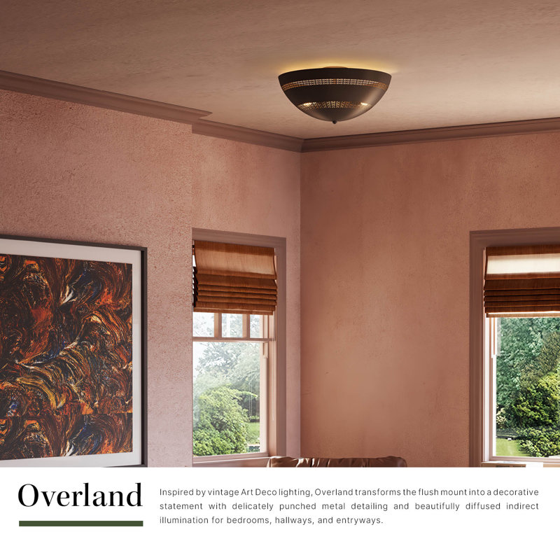 Overland 3 - Light Flush Mount, Vintage Brass