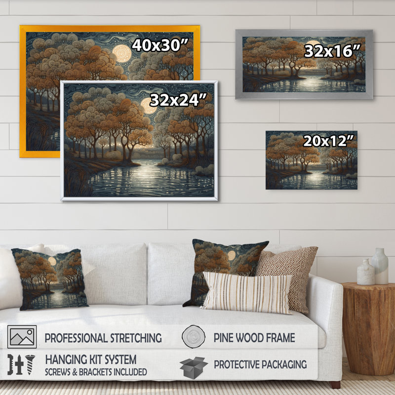 «Roselani Blue and Brown Drama Of A Stormy Night City», reproduction sur toile, Cadre photo noir