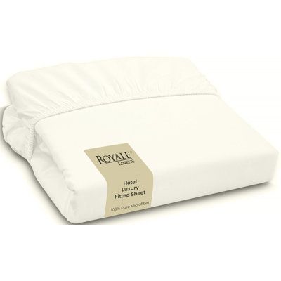 Royale Linens | Ultra brossé de qualité hôtelière | Résistant aux plis et à la décoloration | Drap inférieur | Pochette profonde extensible jusqu'à 16 po | Seulement | Drap élastique