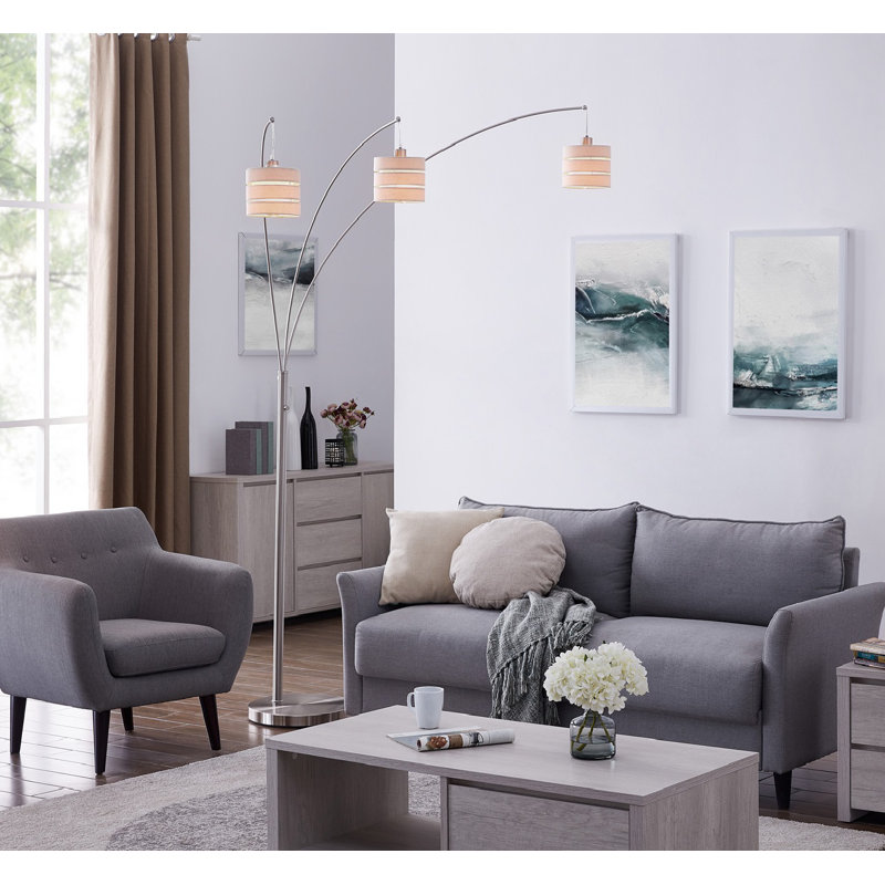 Maestas 92'' Brushed Nickel Tree Floor Lamp
