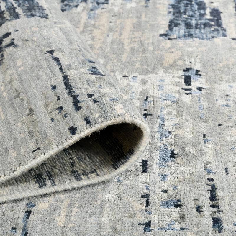 Tapis moderne noué à la main Ensemble, Rectangulaire 8 pi x 10 pi