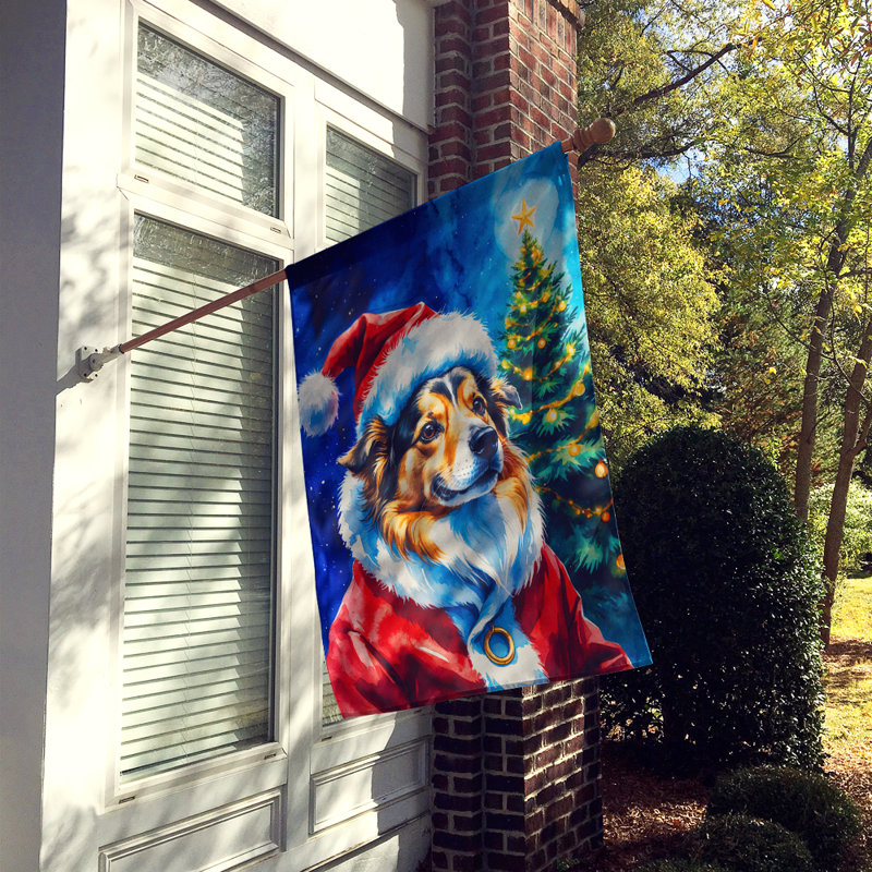 Chocolate Poodle Christmas House Flag, Sheltie