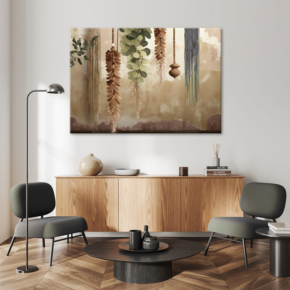 Leinwanddruck, Hängende Blätter Scandi Boho - Wrapped Canvas Print