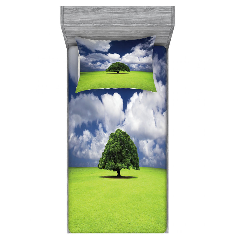 Nature Microfiber Sheet Set, Twin Sheet Set with Fitted Sheet