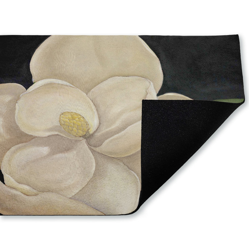 Tapis d'extérieur vintage imprimé Magnolia Grandiflora, design par Paul Brent, 18 po x 30 po