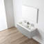 Ensemble de meuble-lavabo double mural 48 po avec lavabo en acrylique Annalisse - devant cannelé, tiroirs à fermeture en douceur-409846583