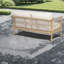 Modern Patio Sofas, Acacia Wood 3 Piece Rope Conversation Set for Outdoor
