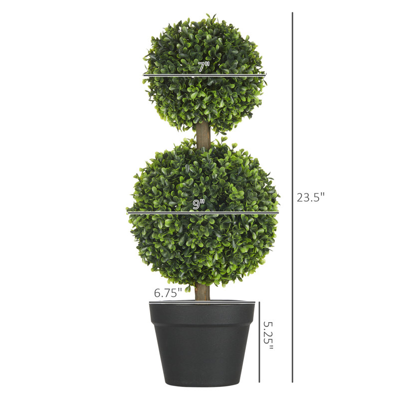Zeigler 23.6'' H Artificial Boxwood Topiary Tree