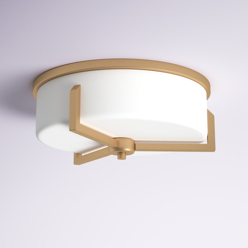 Rosolio Glass Flush Mount, Satin Brass