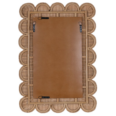 Rattan Scalloped Mirror