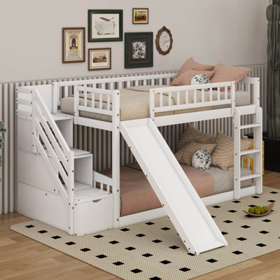 Twin Over Twin Bunk Bed With Slide