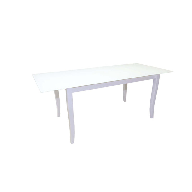 Beachley Extendable Glass Top Dining Table, White