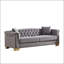 Canapé Chesterfield classique 84 po en velours 3 places avec têtes de clous dorées-132516595