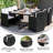 7 Piece Outdoor Patio Dining Set with Acacia Table & 6 Wicker Chairs-1705157321