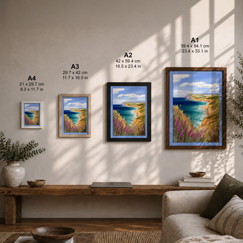 Cliffs In Bloom Coastal - Print, Unframed, A1 - 84.1 x 59.4 cm