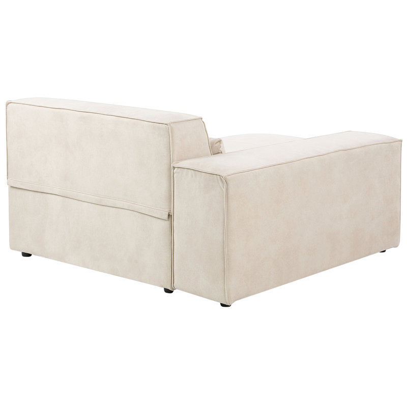 Netanya Upholstered Chaise Lounge, Left Hand Facing, Beige Velvet