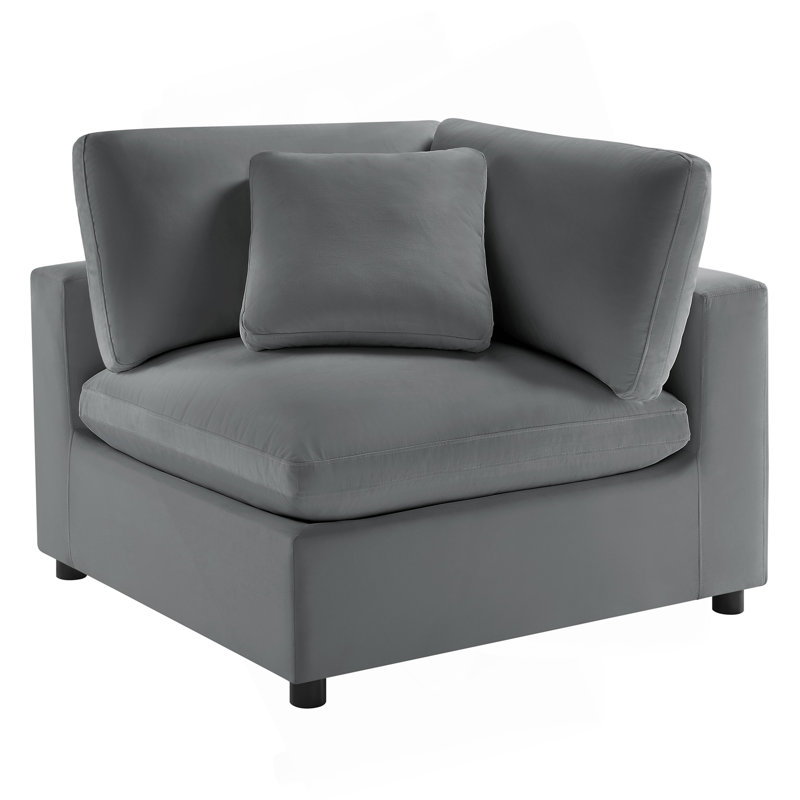 Chaise de coin Caylie - gris anthracite, Gris anthracite
