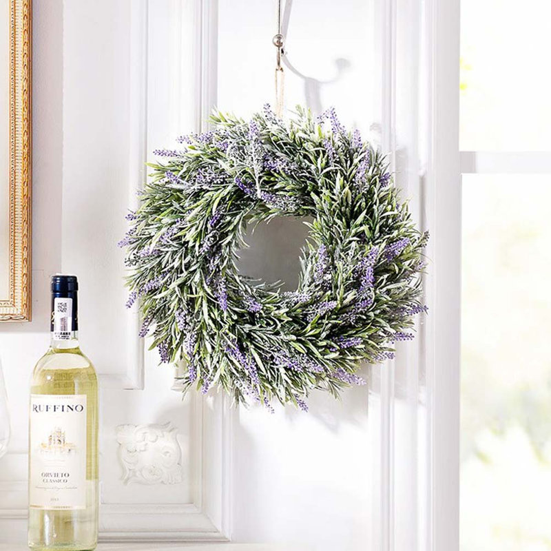 30cm Round Artificial Lavender Hanging Wreath for Decoration
