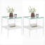 Ensemble de 2 tables basses en verre trempé pour le salon - faciles à nettoyer et peu encombrantes avec panneau de fibres à densité moyenne-1083735514-1083735515
