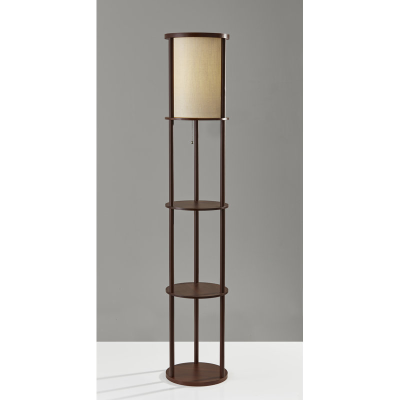 Lampe sur pied colonne 63 "Abeale, Noyer